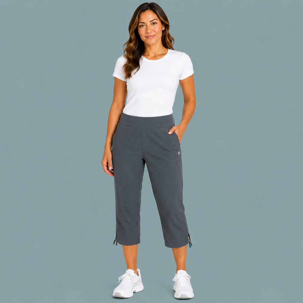 Mountain Hardwear Size Medium M Gray Pull On Crop Tie Hem Active Outdoor Pants